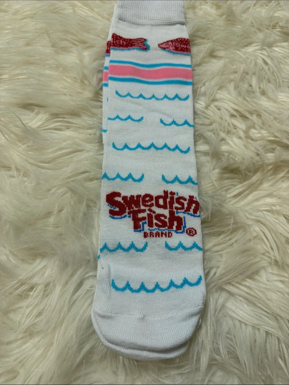 New, Sweetish Fish Colorful Crew Socks - Pink, White, Blue, Yellow